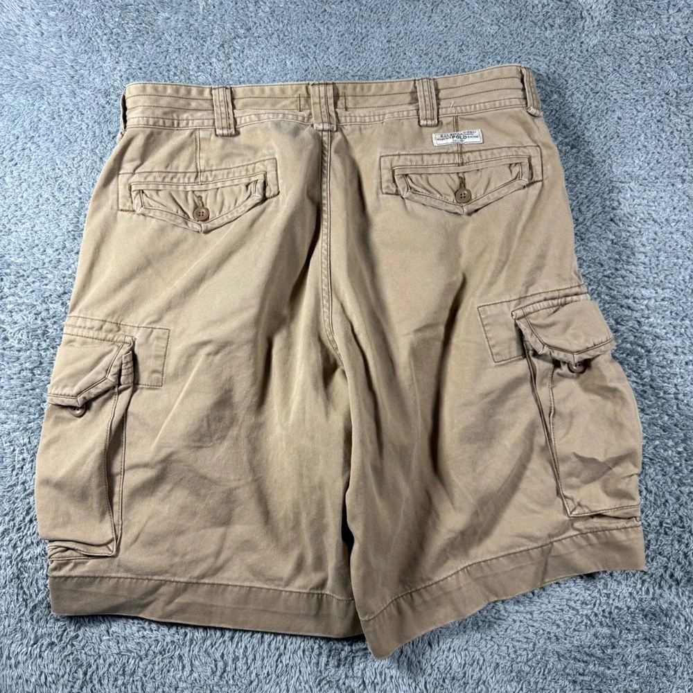 Polo Ralph Lauren Cargo Shorts Mens 38 Tan Khaki Heavy Duty Thick Streetwear